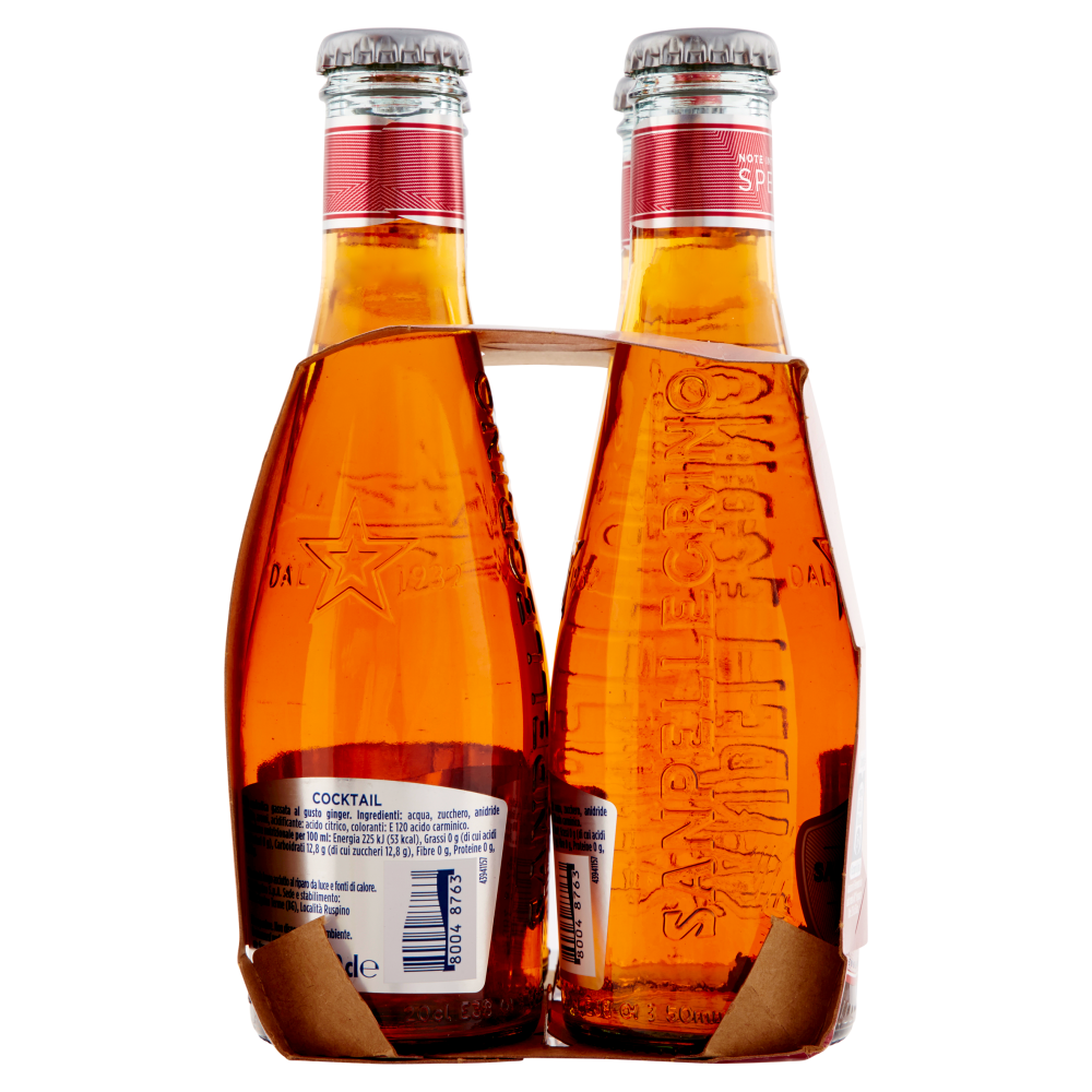 SANPELLEGRINO Bibite Gassate, COCKTAIL 20 cl x 4 (Vetro)