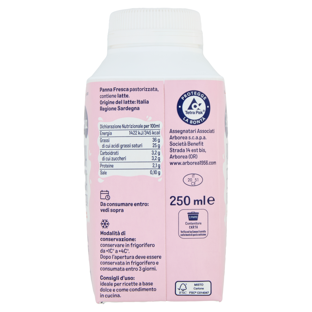 Arborea Panna Fresca Pastorizzata 250 ml