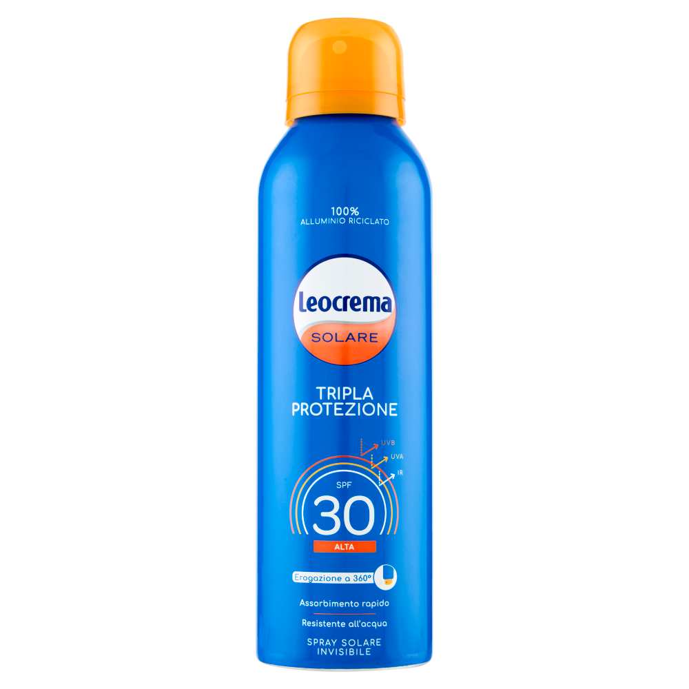 Leocrema Solare Tripla Protezione SPF 30 Alta Spray Solare Invisibile 150 ml