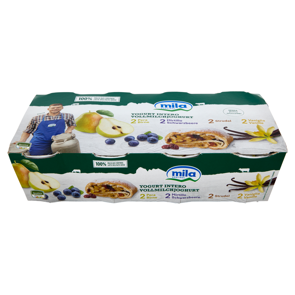 mila Yogurt Intero 2 Pera - 2 Mirtillo - 2 Strudel - 2 Vaniglia 8 x 125 g