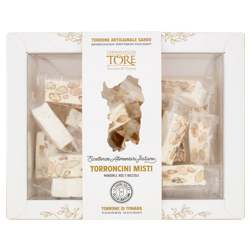 Torronificio Tore Torroncini Misti Mandorle, Noci e Nocciole 300 g