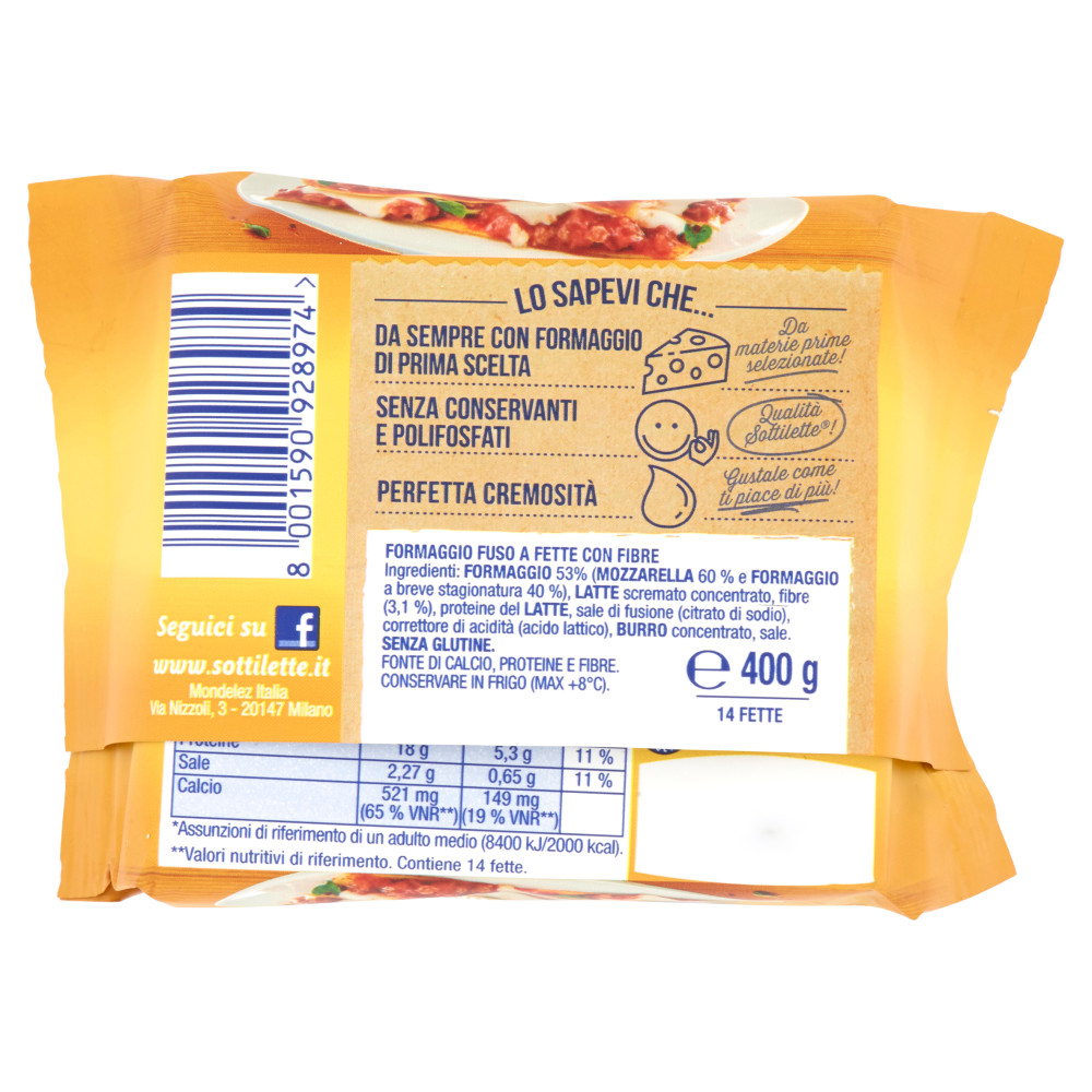 Sottilette Fila e Fondi con Mozzarella formaggio fuso a fette - 400 g