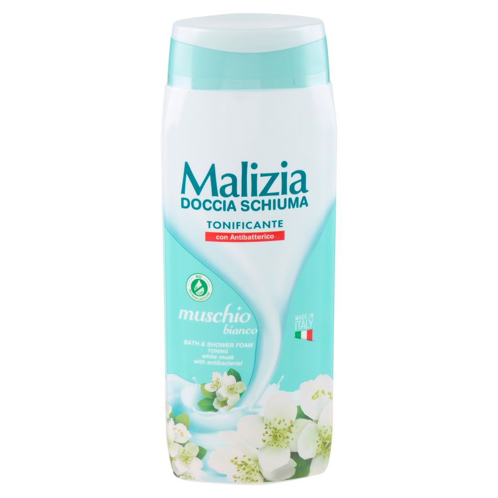 Malizia Doccia Schiuma Tonificante con Antibatterico muschio bianco 300 mL