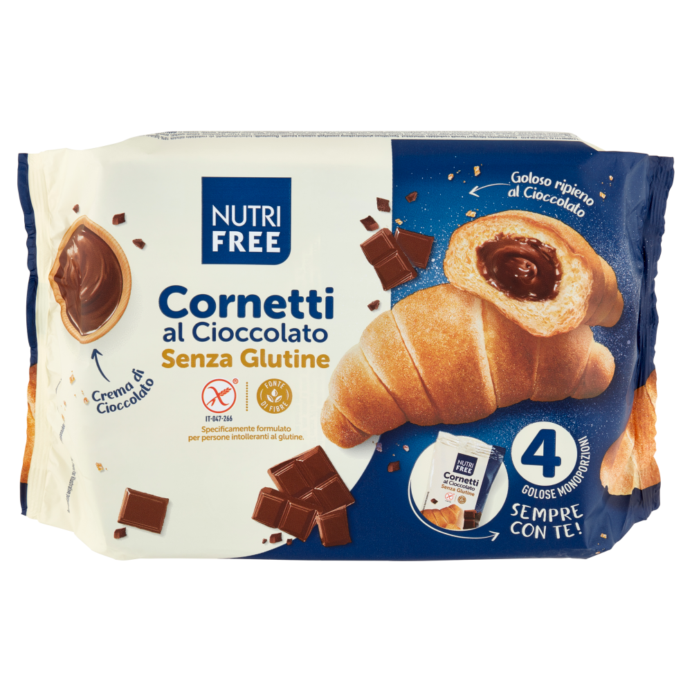 Nutrifree Cornetti al Cioccolato Senza Glutine 4 Monoporzioni 240 g