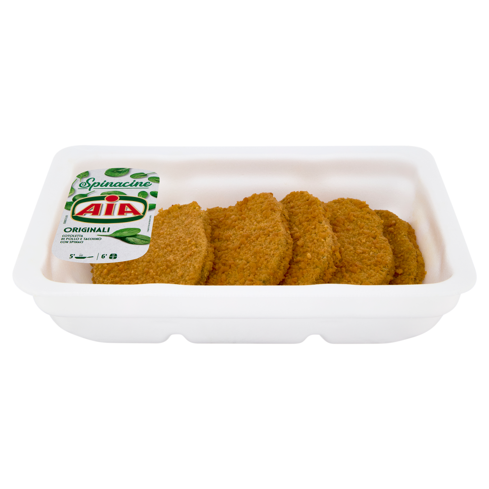 Aia Spinacine Originali Cotoletta di Pollo e Tacchino con Spinaci 0,500 kg