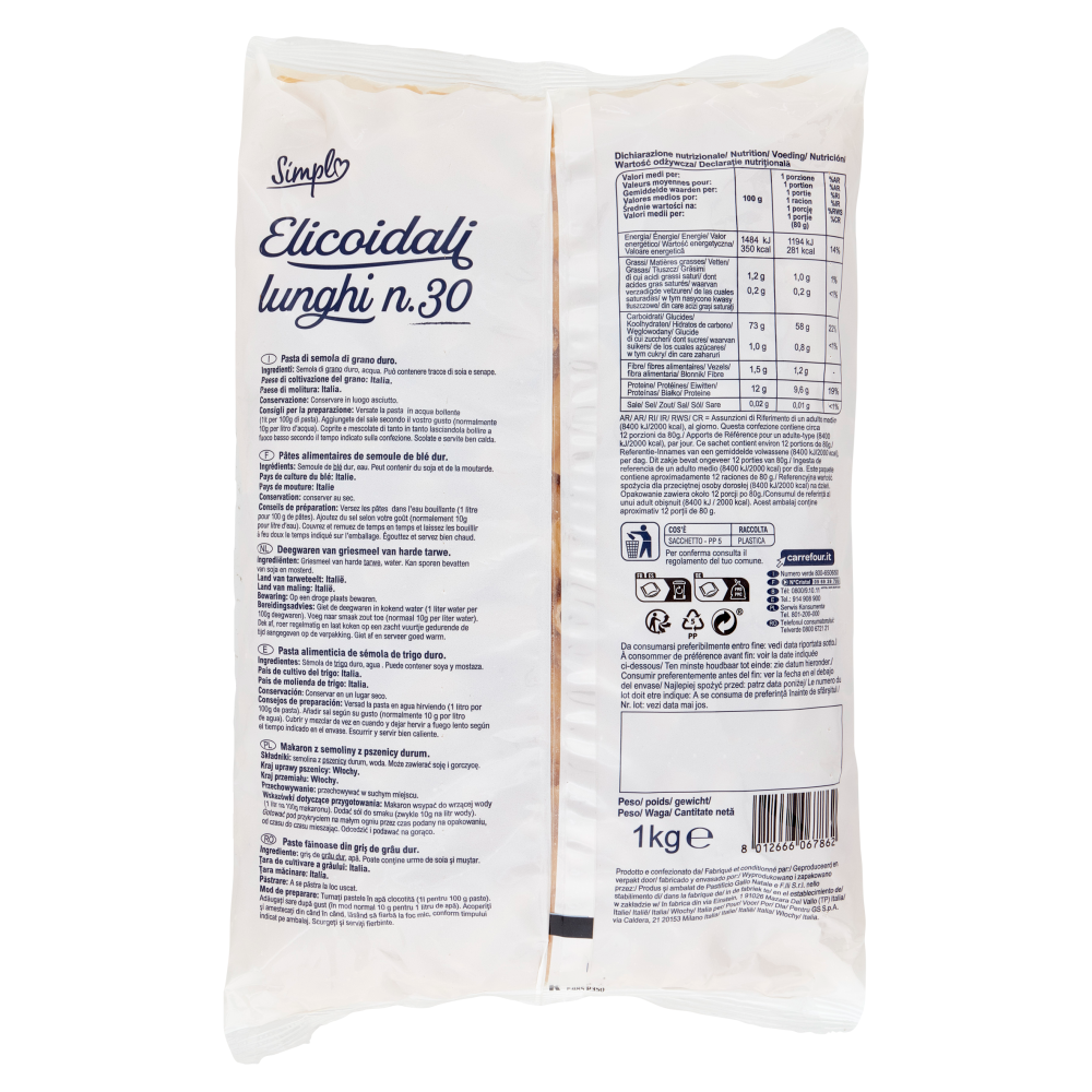 Simpl Elicoidali lunghi n.30 1 kg