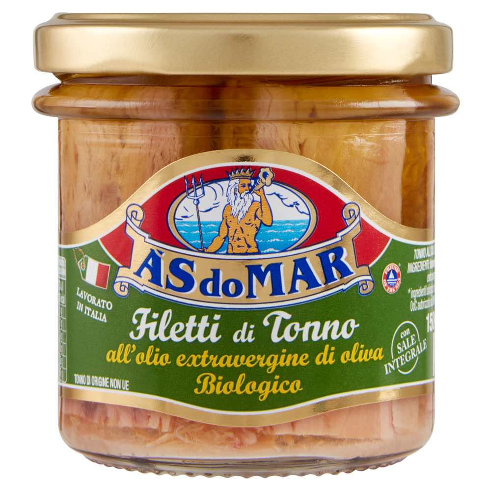 Asdomar Filetti di Tonno all'olio extravergine di oliva Biologico 150 g
