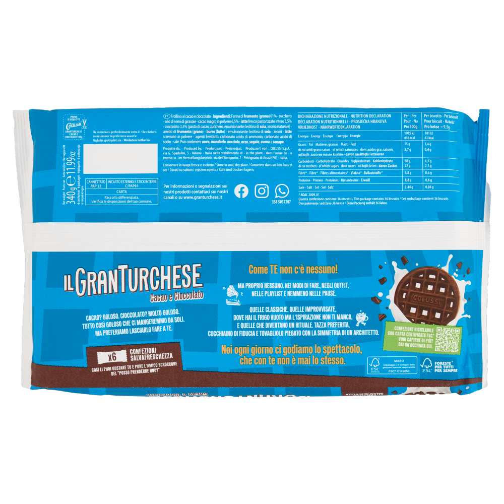 Colussi il GranTurchese Cacao e Cioccolato 340 g