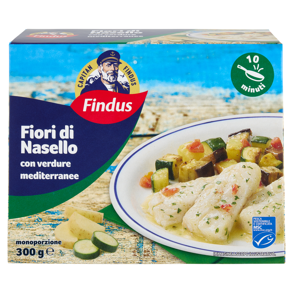 Capitan Findus Fiori Di Nasello con verdure mediterranee 300 g