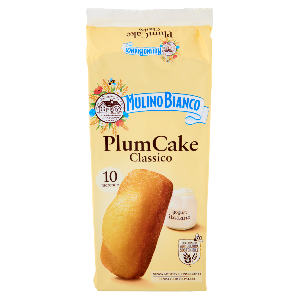 Mulino Bianco Plumcake Classico Merenda con Yogurt Italiano 10 pezzi 330g