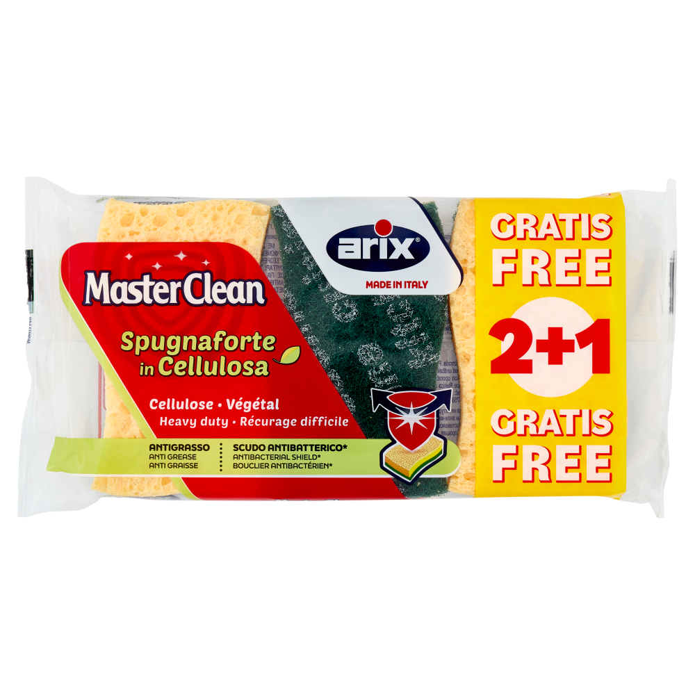 MasterClean Spugnaforte in Cellulosa 2 pz + 1 Gratis