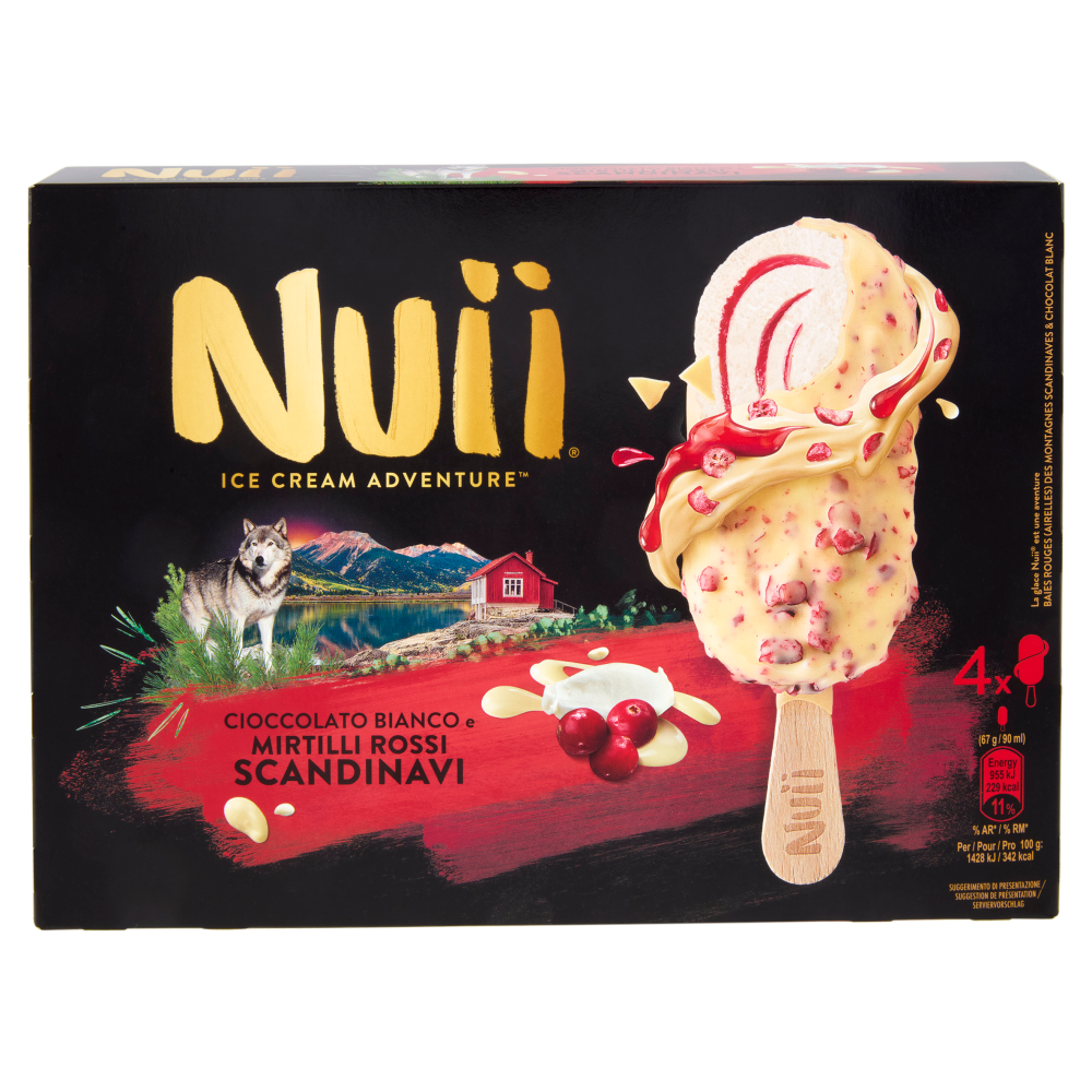 NUII Cioccolato Bianco e Mirtilli Rossi Scandinavi 4x67g