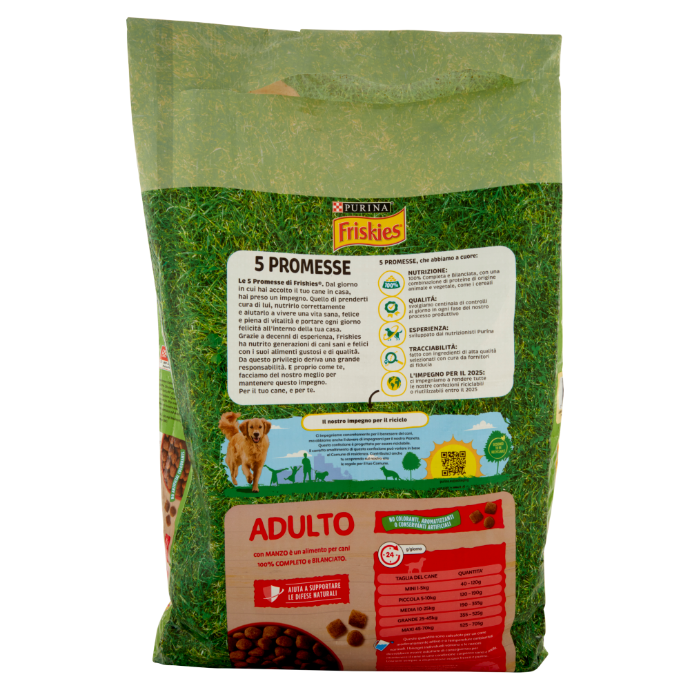 PURINA FRISKIES Cane Adulto con Manzo, Cereali e Verdure 7 kg