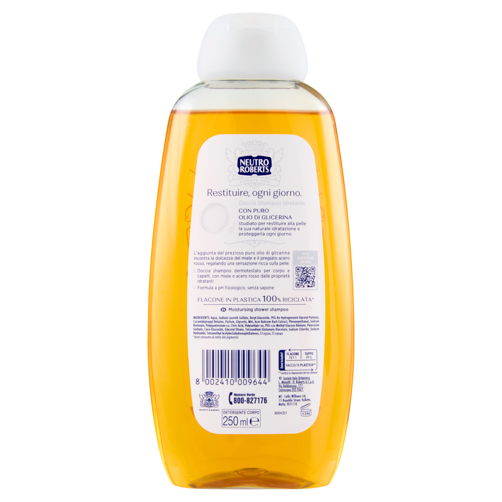 Neutro Roberts Doccia Shampoo Miele e Acero Rosso Idratante 250 ml
