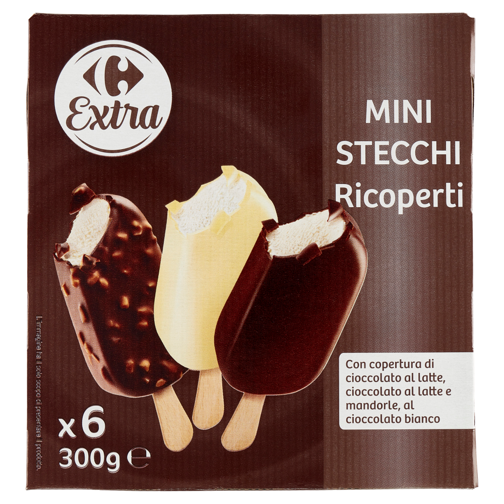 Carrefour Extra Mini Stecchi Ricoperti 6 x 50 g