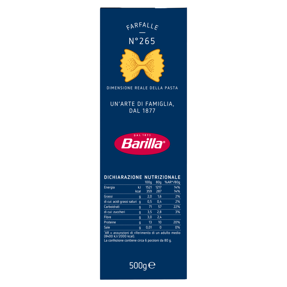 Barilla Pasta Farfalle n.265 500g