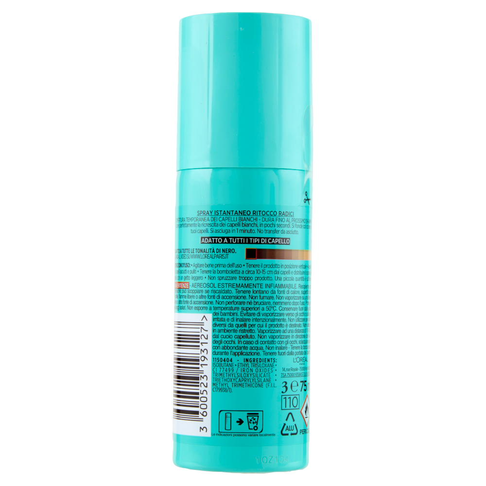 L'Oréal Paris Ritocco Perfetto Spray Istantaneo Ritocco Radici, i Neri, 75 ml