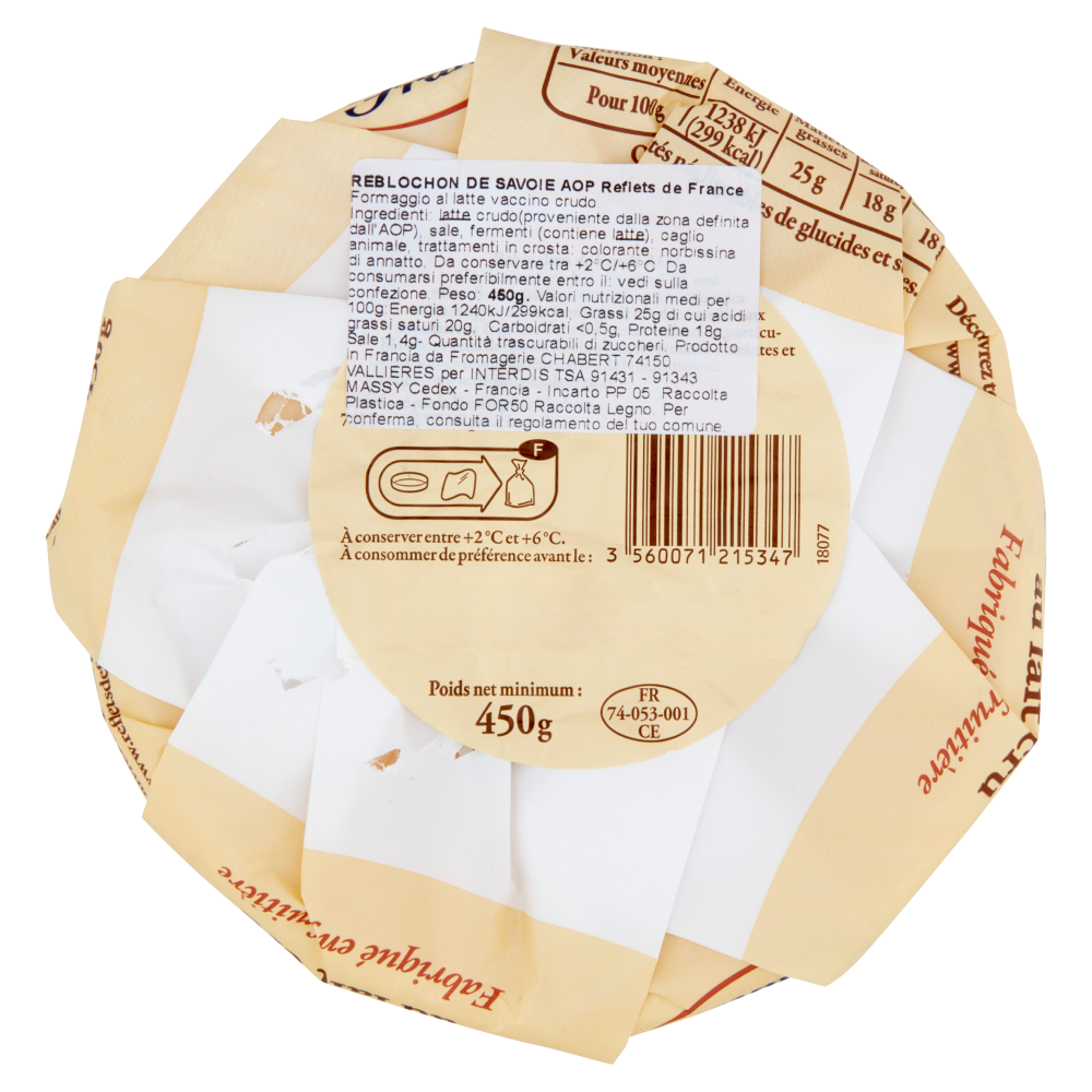Reflets de France Reblochon de Savoie AOP au lait cru 450 g