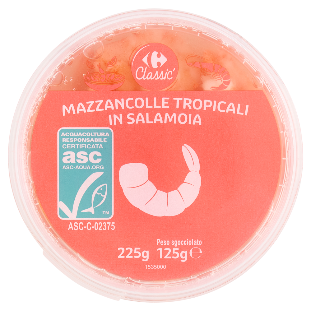 Carrefour Classic Mazzancolle Tropicali in Salamoia 225 g