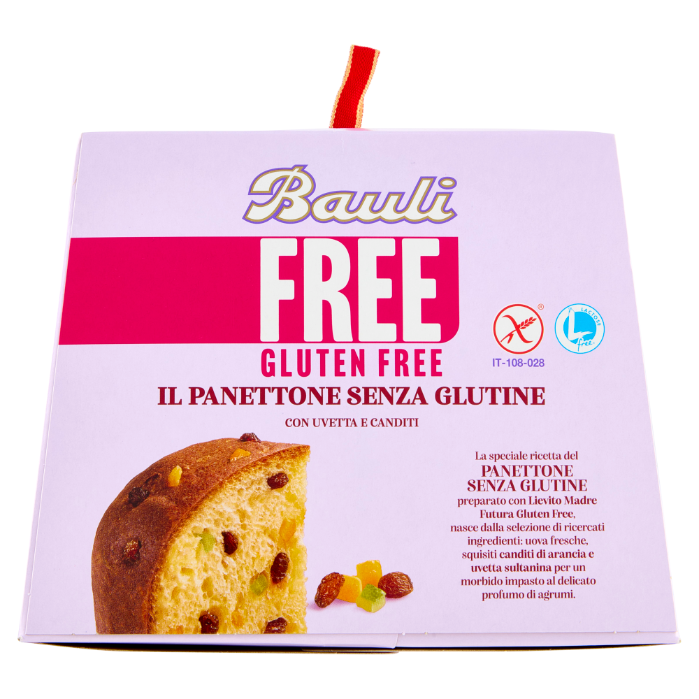Bauli Free Gluten Free il Panettone Senza Glutine con Uvetta e Canditi 400 g