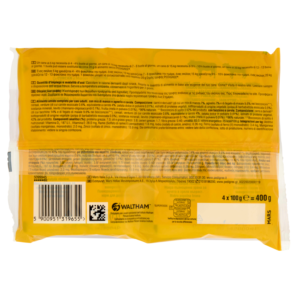 Pedigree Adult Manzo Agnello/Tacchino Salsa cibo umido cane 4x100g