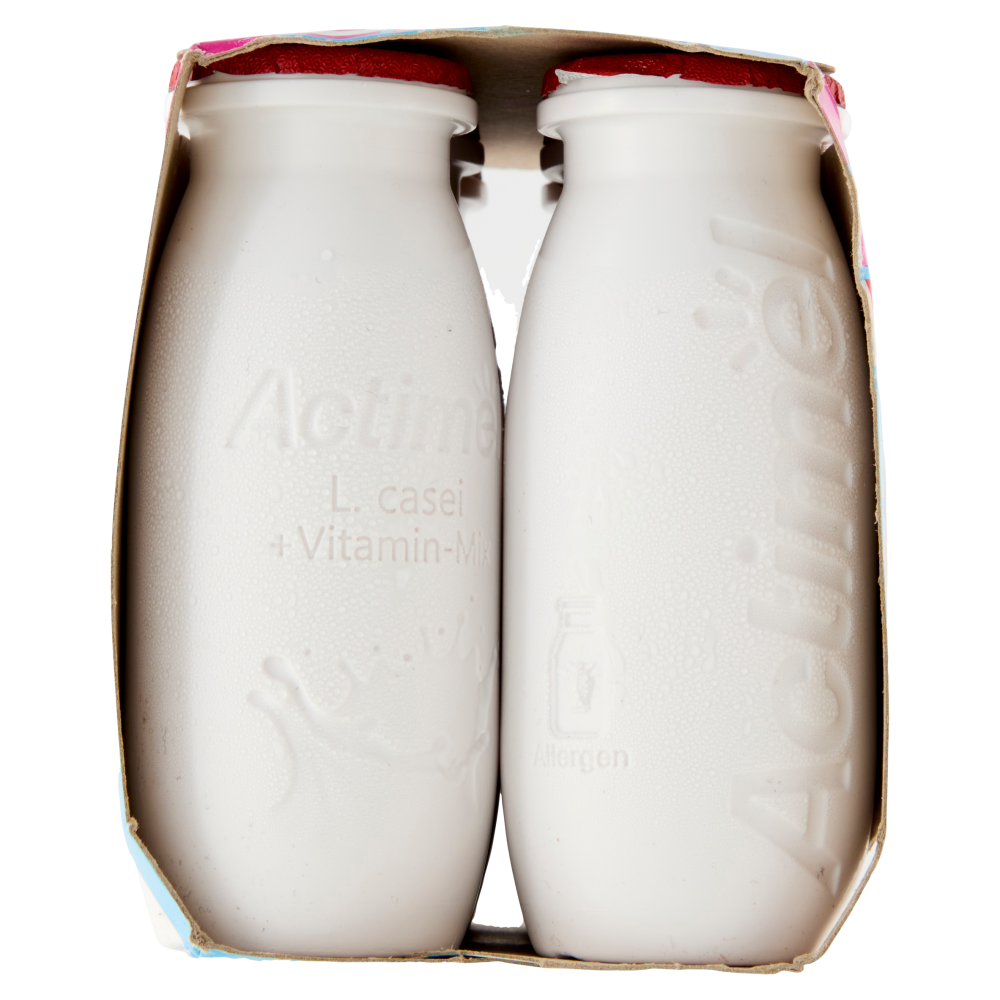ACTIMEL, Yogurt da Bere con Vit B6 e D per il Sistema Immunitario, 0% grassi, gusto Fragola, 6X100G