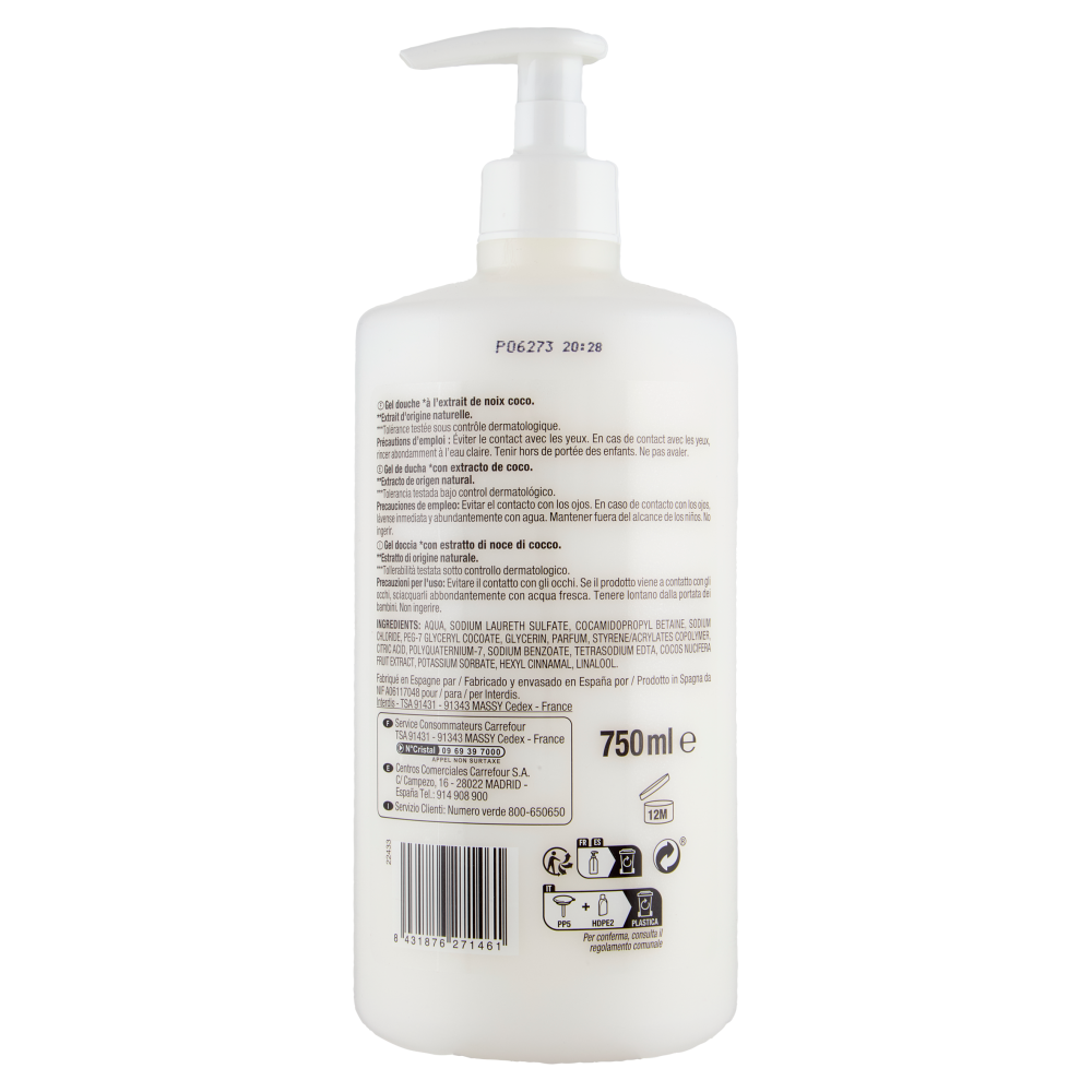 Carrefour Soft with Coco* Gel Doccia 750 ml