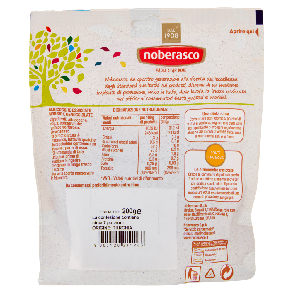 noberasco Viva l'Albicocca Denocciolate 200 g