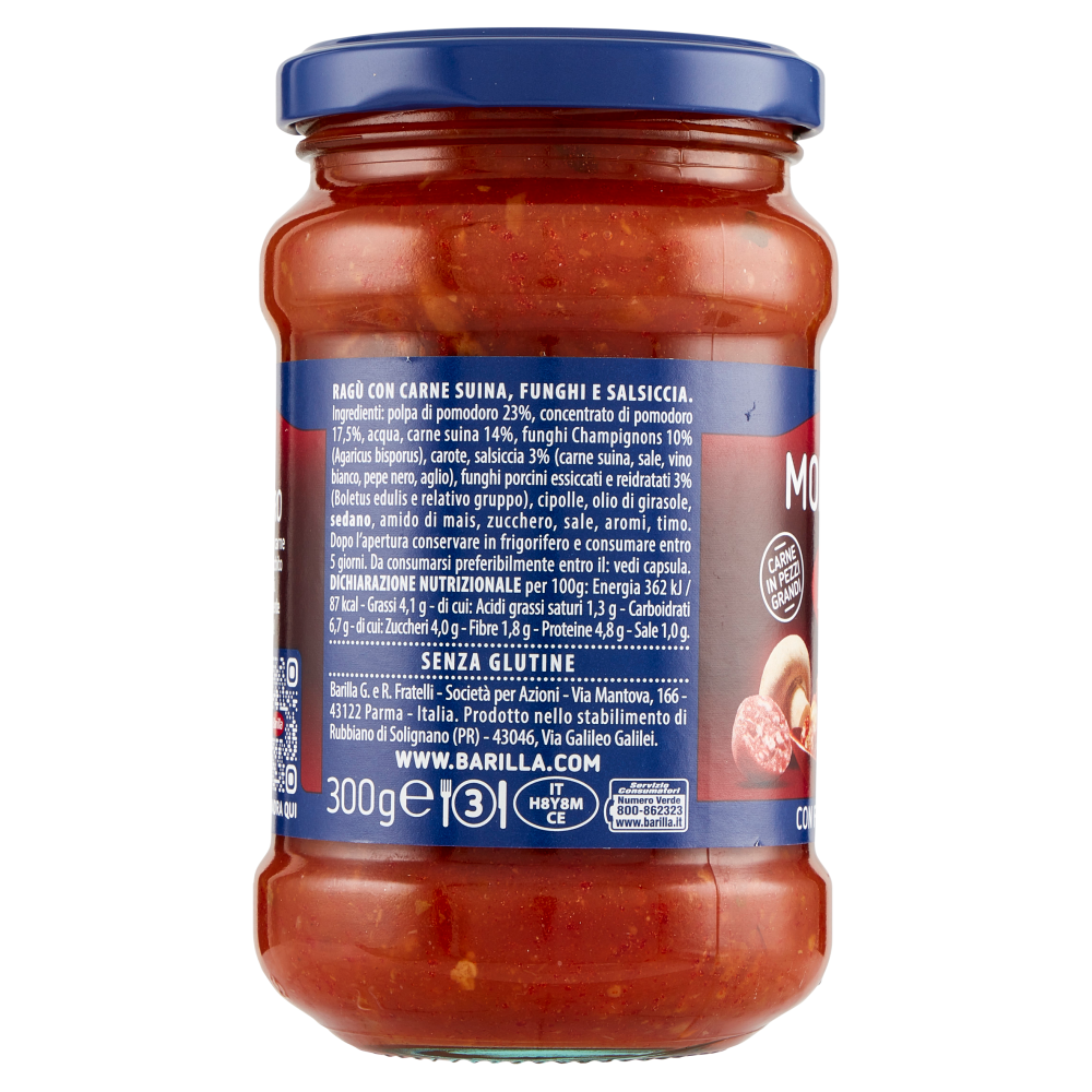 Barilla Sugo Ragù Montanaro con Funghi Condimento per Pasta 300g