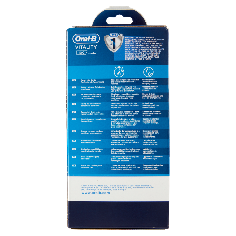Oral-B Power Spazzolino Elettrico Ricaricabile Vitality 100 Cross Action Bianco