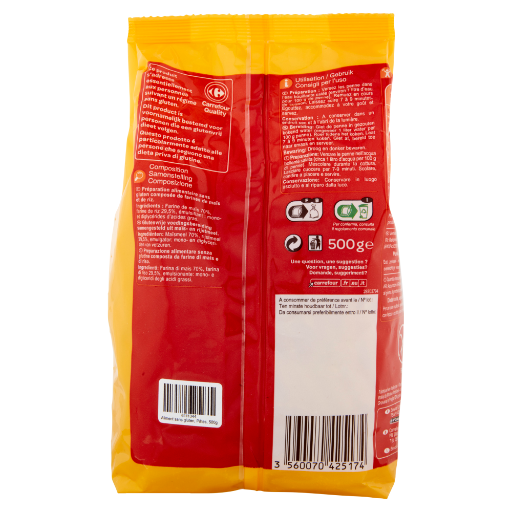 Carrefour Penne Rigate No Gluten!* 500 g