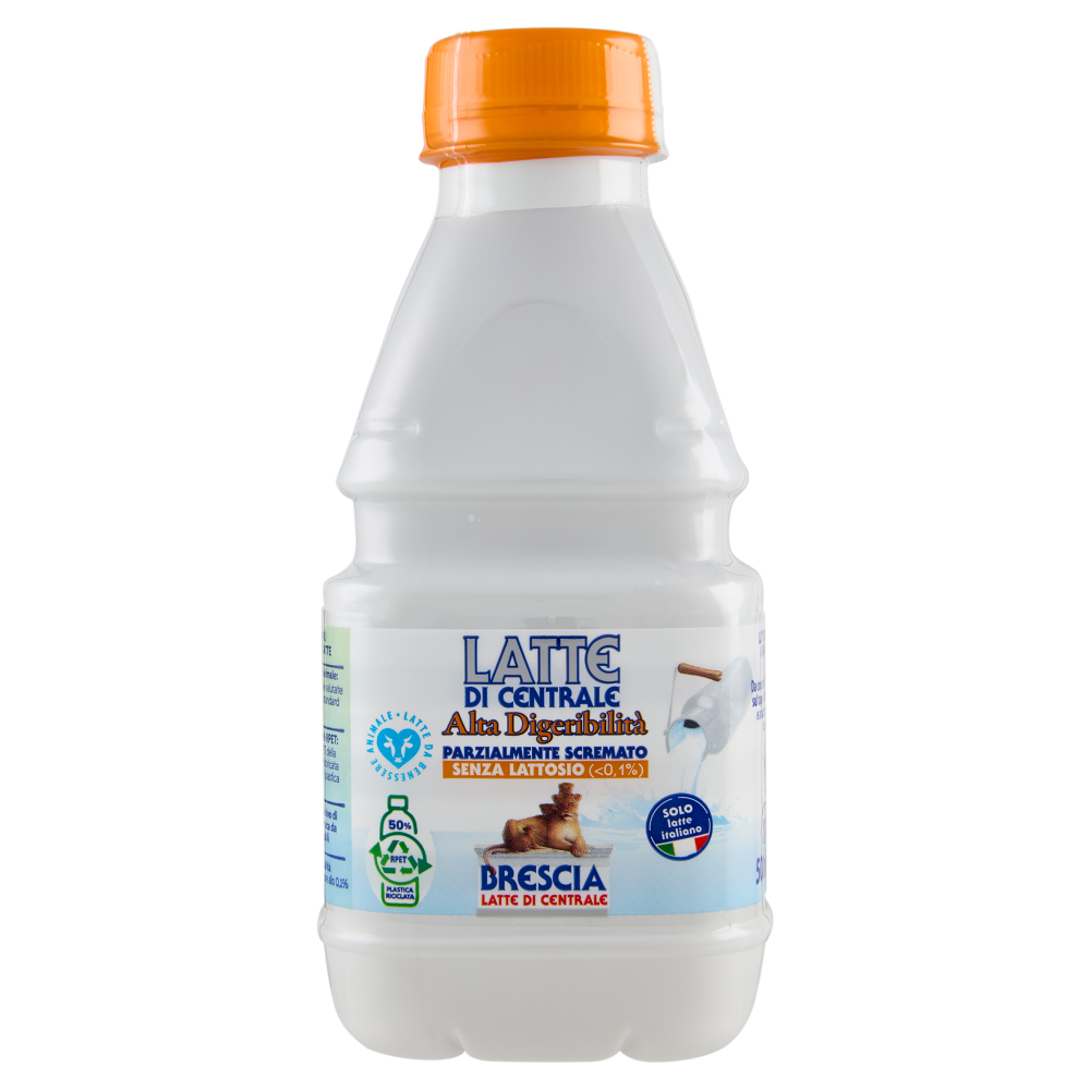 Brescia Latte di Centrale Alta Digeribilit&agrave; Parzialmente Scremato Senza Lattosio 500 ml