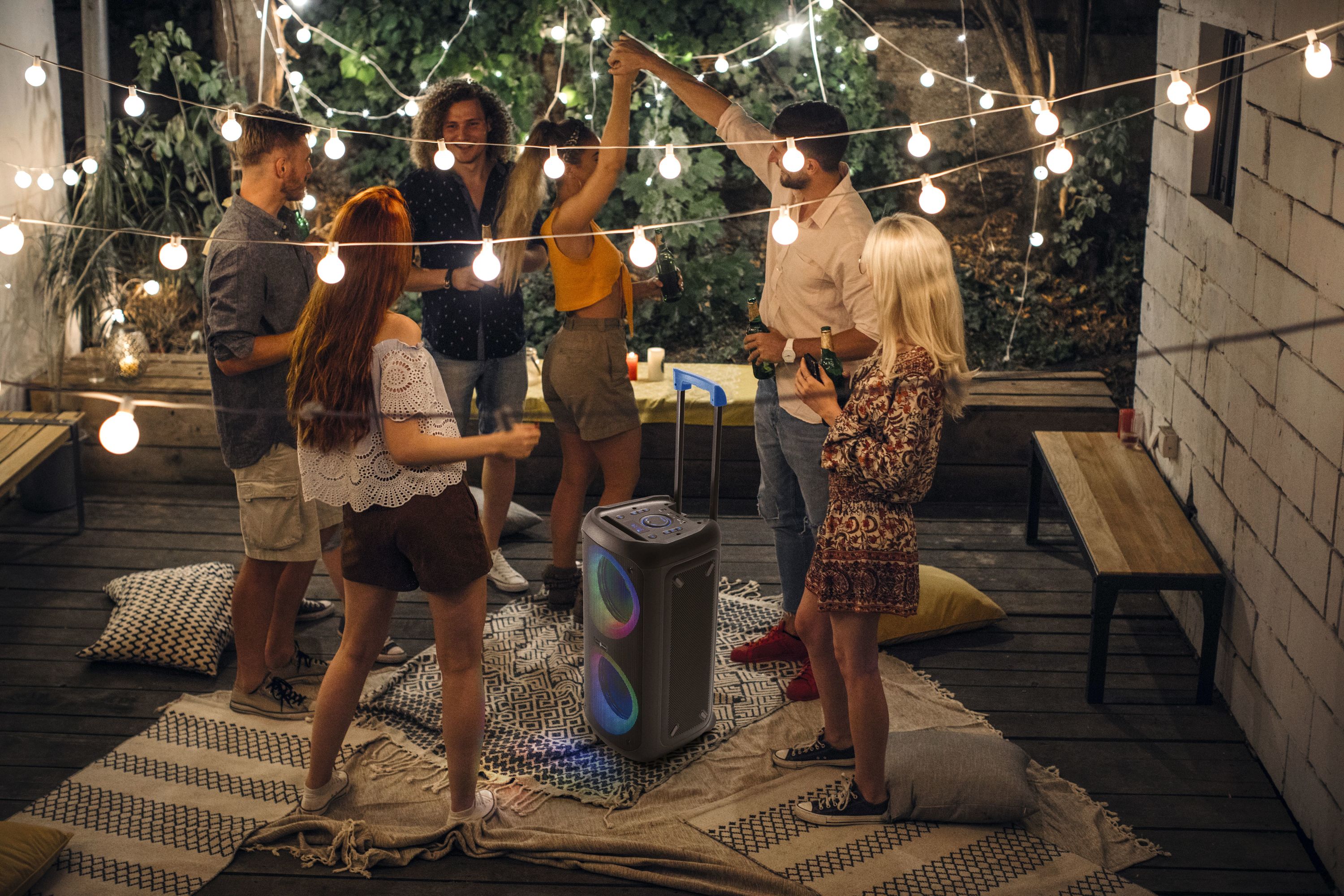 Music Sound Sound Box Cassa speaker Bluetooth con 80W di potenza e luci RGB