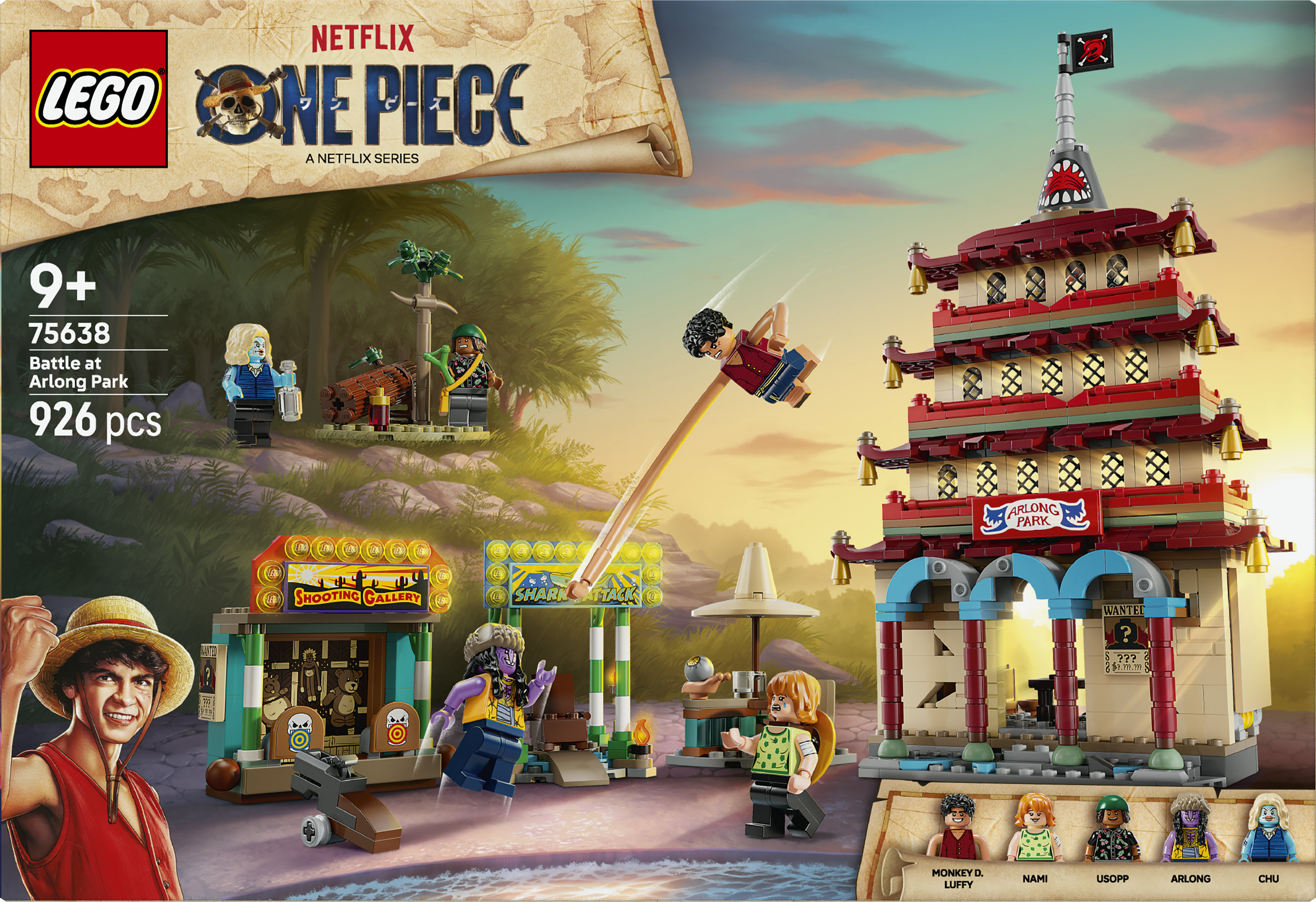 LEGO ONE PIECE 75638 Battaglia ad Arlong Park, Giocattolo con 5 Minifigure e una Pagoda che Crolla - Regalo per Bambini 9+