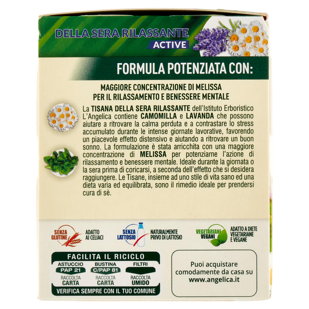 L'Angelica Le Tisane Della Sera Rilassante Active 18 Filtri 27,9 g