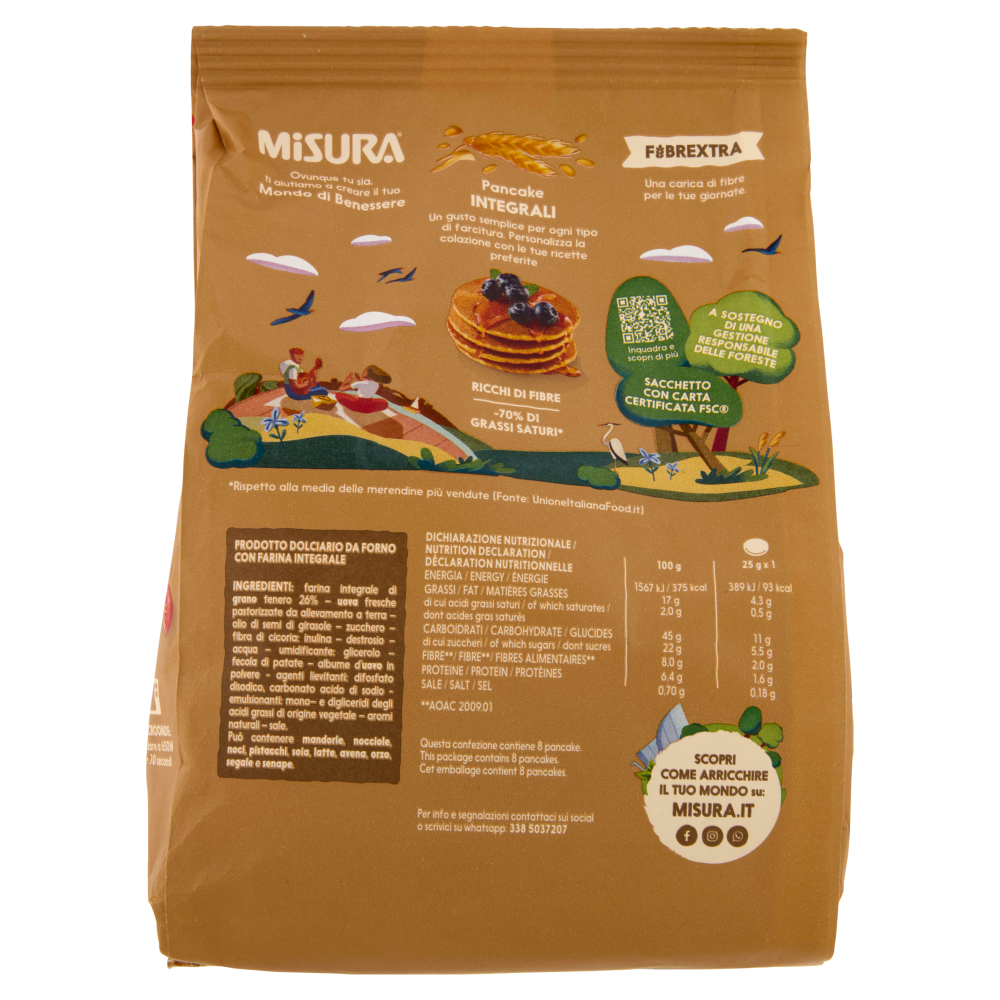 Misura Fibrextra Pancake Integrali 4 x 50 g