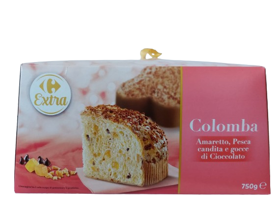 Carrefour Extra Colomba Amaretto, pesca candita e gocce di cioccolato 750 g