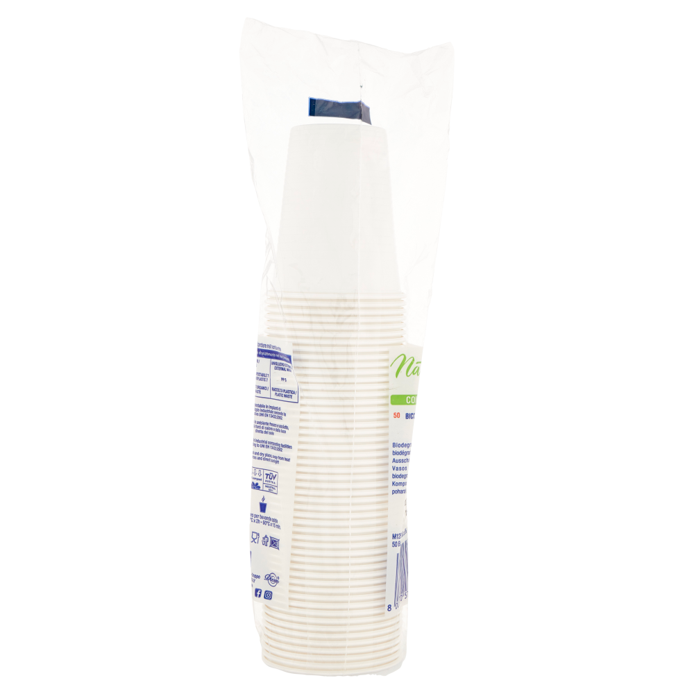 Natural Bibo bicchieri Biodegradabili e compostabili 200 cc 50 pz
