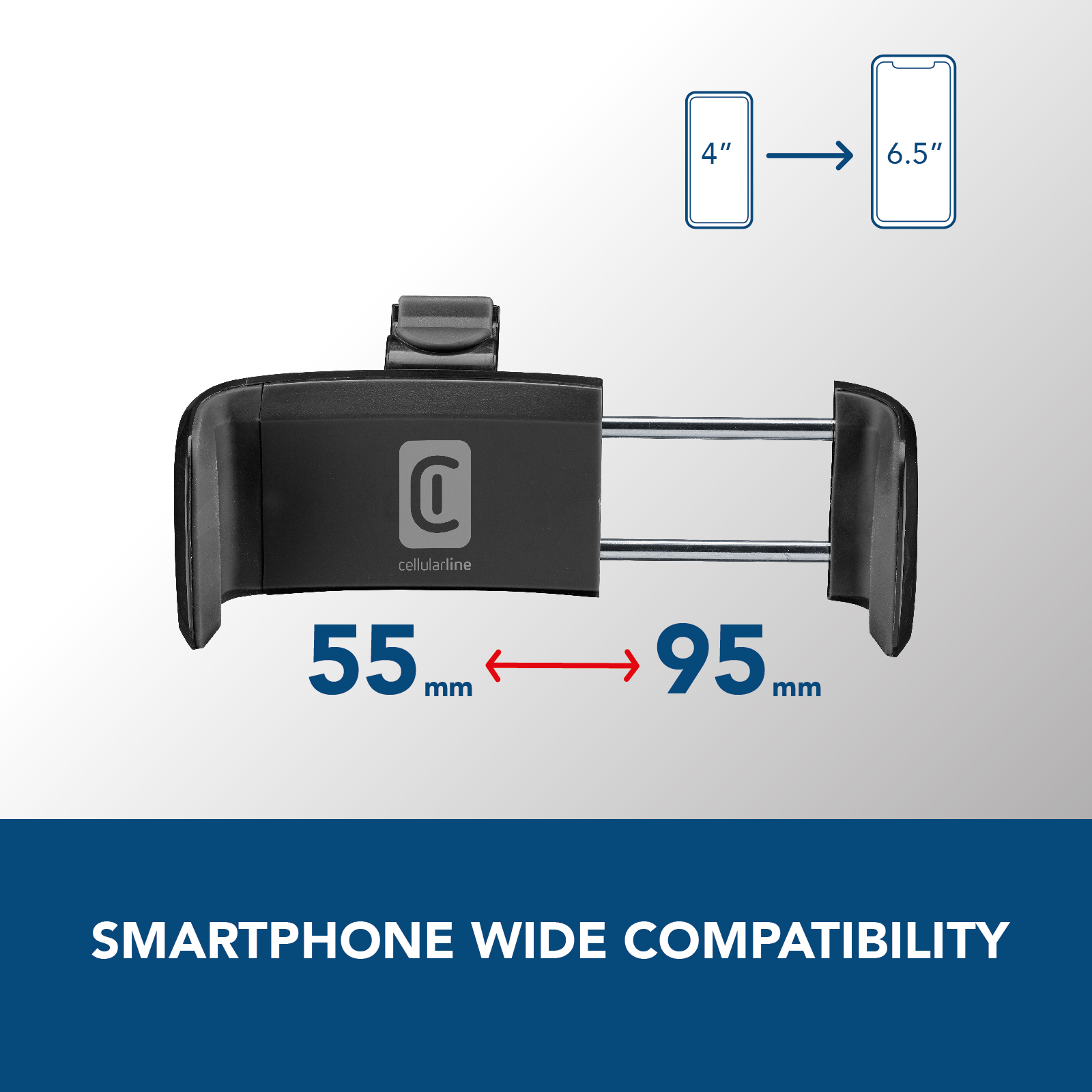 Cellularline Spin Air Supporto smartphone da auto compatibile con bocchette di aerazione standard