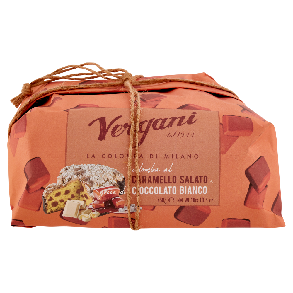 Vergani Colomba di Milano al Caramello Salato e gocce di Cioccolato Bianco 750 g