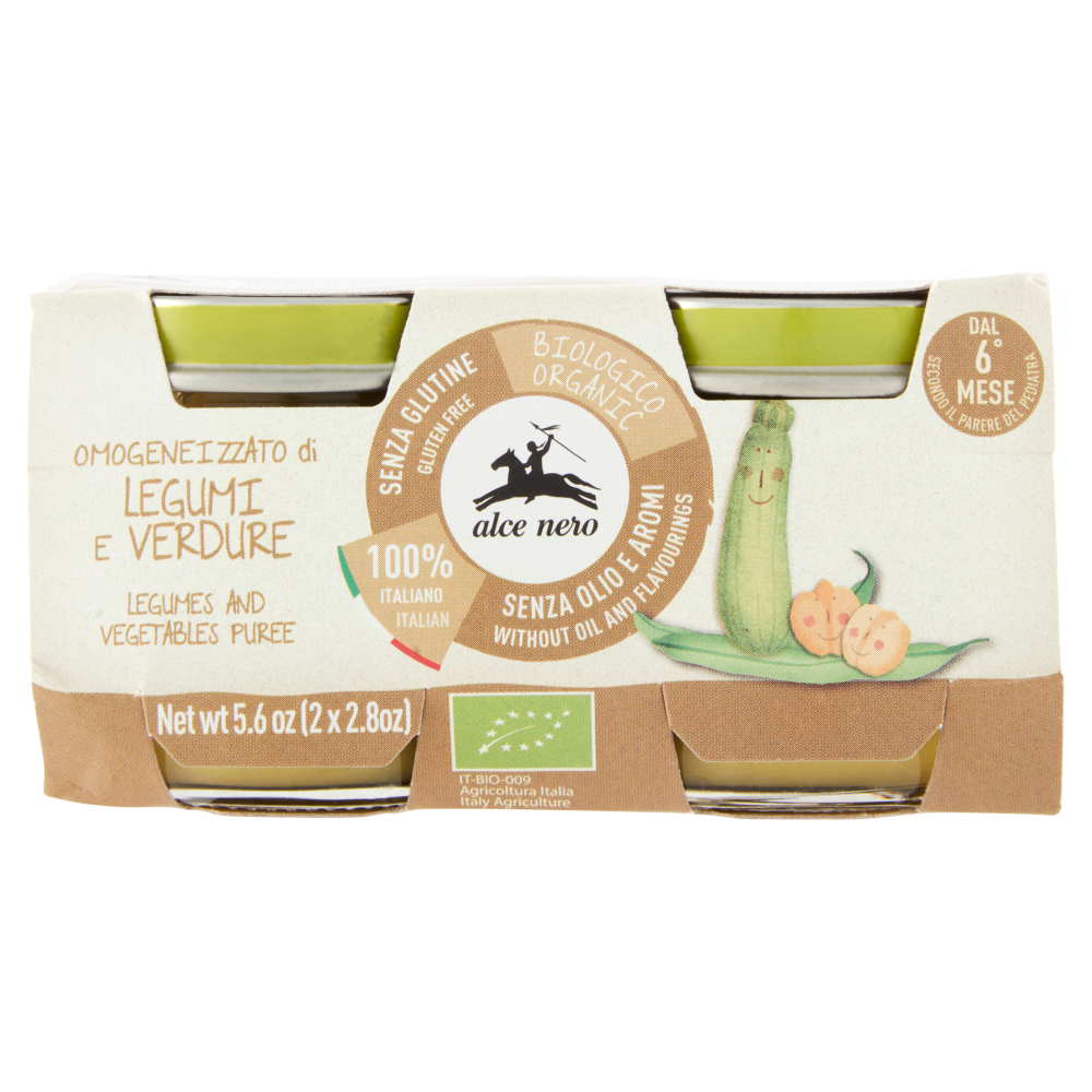 alce nero Omogeneizzato di Legumi e Verdure 2 x 80 g