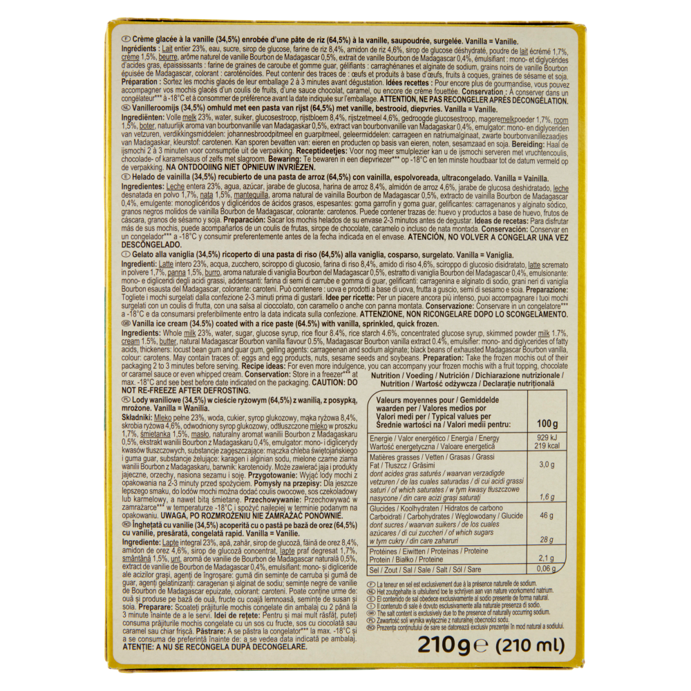 Carrefour Sensation Mochi Vanilla Surgelato 6 Pezzi 210 g