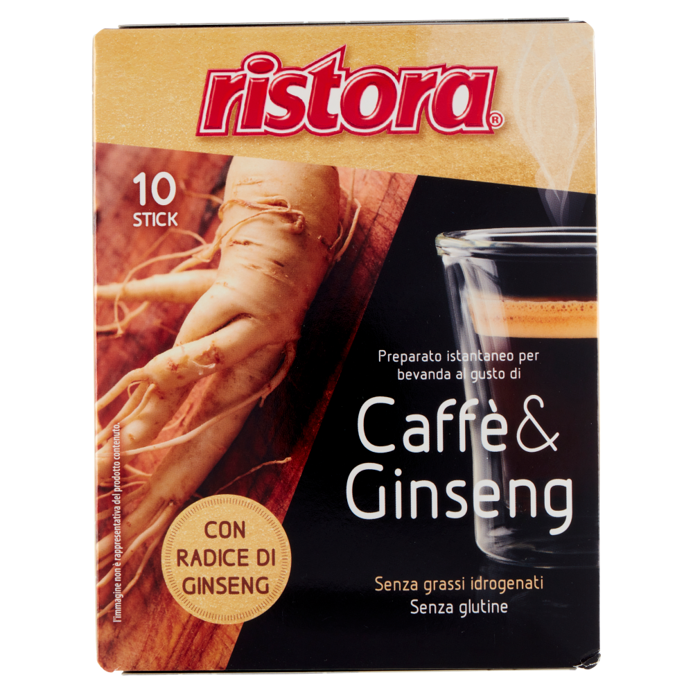 ristora Preparato istantaneo per bevanda al gusto di Caffè & Ginseng 10 x 10 g