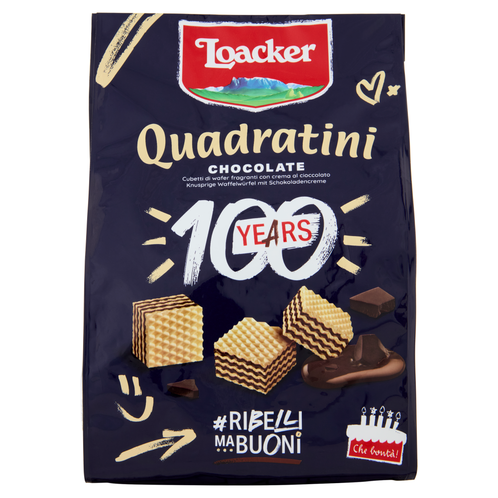 Loacker Quadratini Chocolate Wafer con crema al Cioccolato Wafers 250g