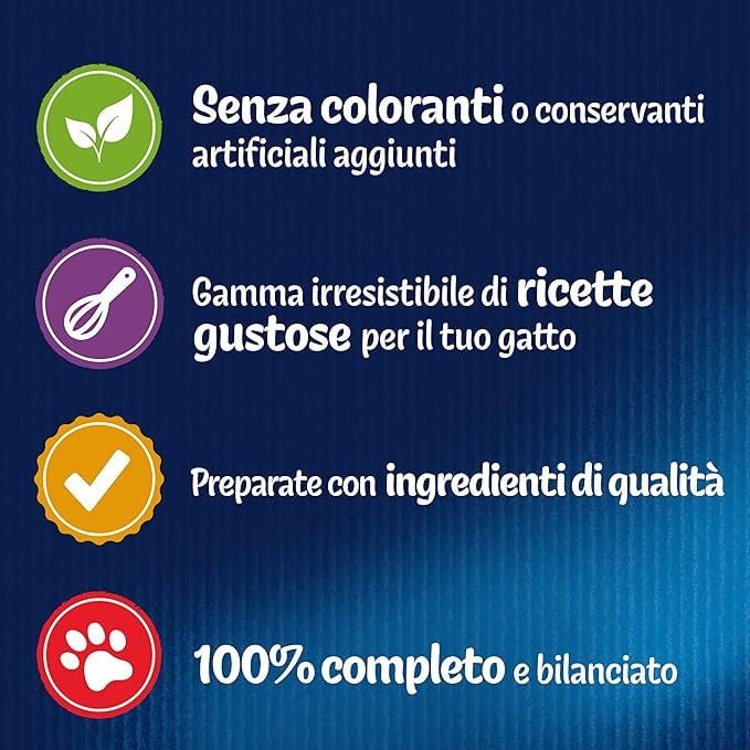 Felix le Ghiottonerie Selezioni Deliziose Cibo umido per gatti adulti con Manzo, Pollo, Agnello e Coniglio, 24 bustine da 85g