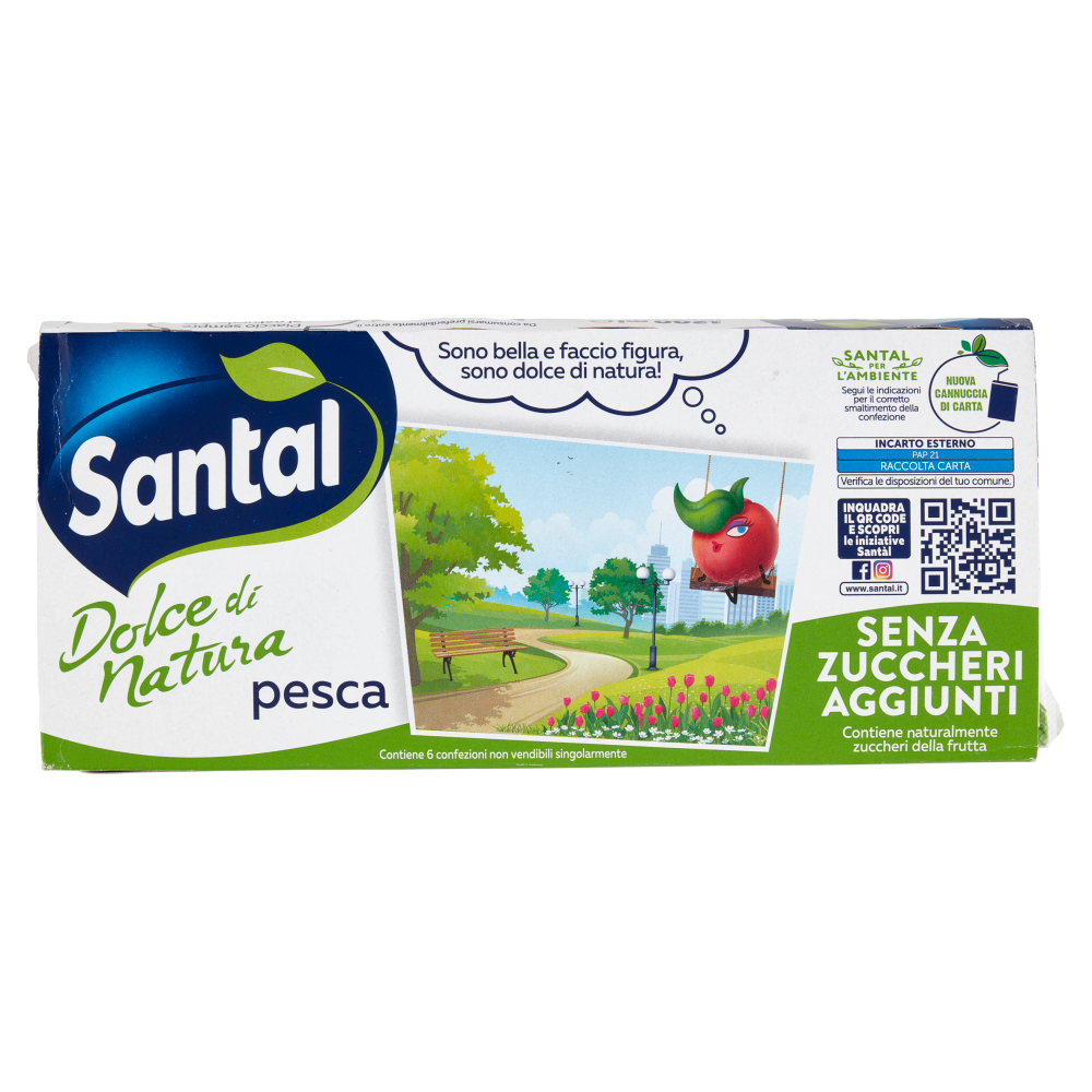 Sant&agrave;l Dolce di Natura pesca Senza Zuccheri Aggiunti 6 x 200 ml