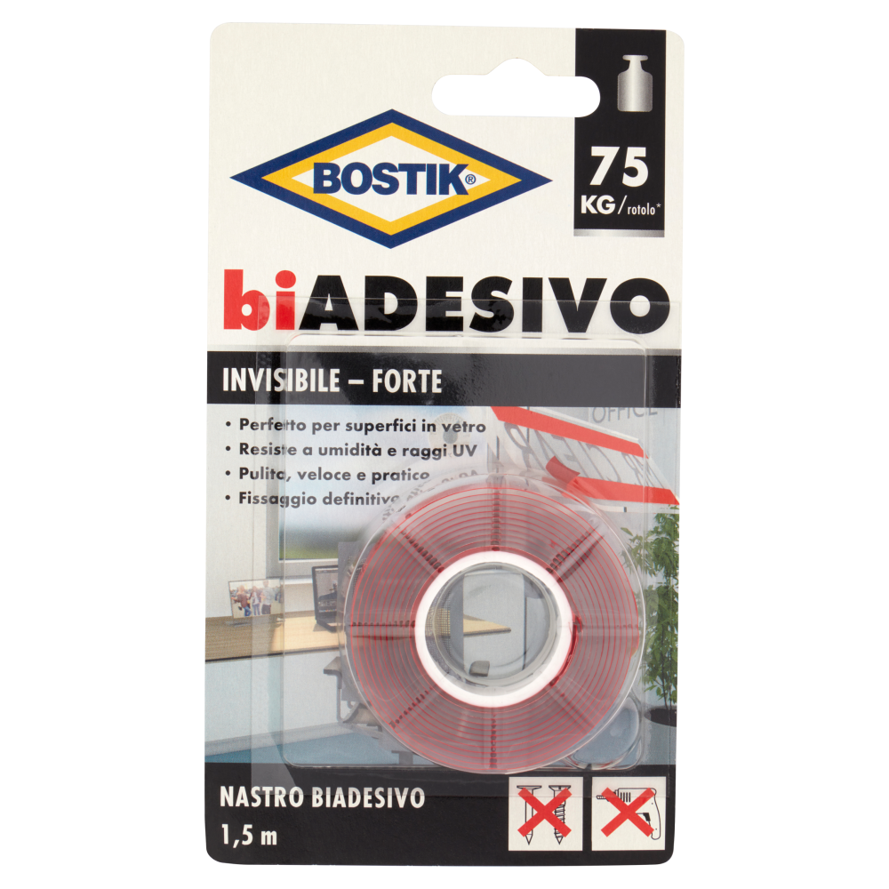 Bostik biAdesivo Invisibile - Forte 1,5 m x 19 mm