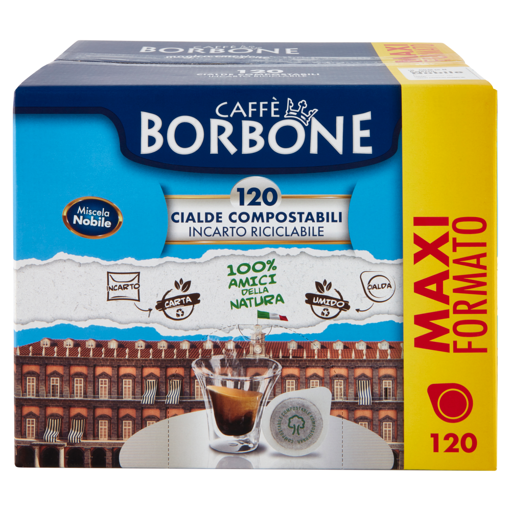 Caffè Borbone Miscela Nobile Cialde Compostabili Incarto Riciclabile 120 x  7,2 g