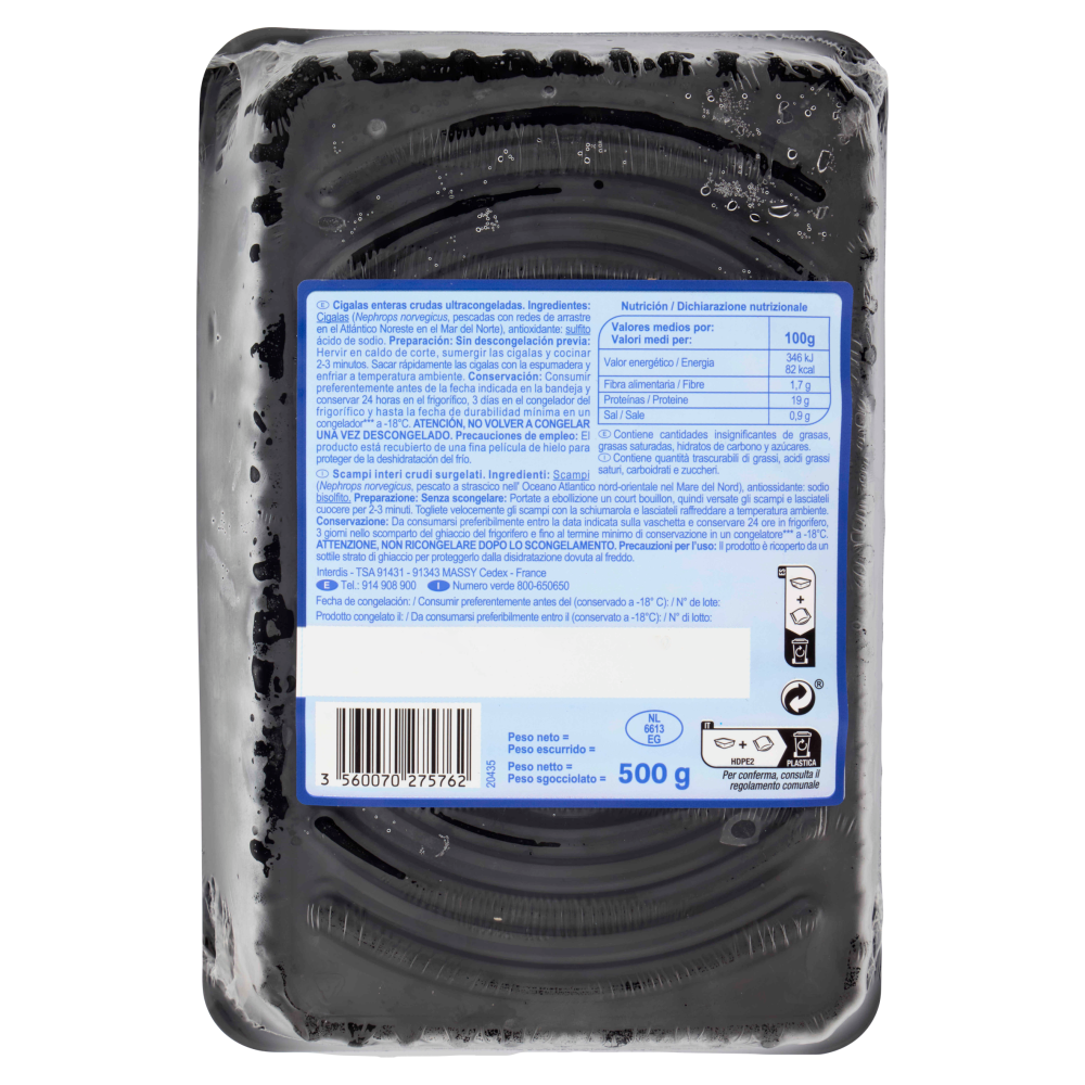 Carrefour Extra Scampi Interi Crudi Surgelato 500 g