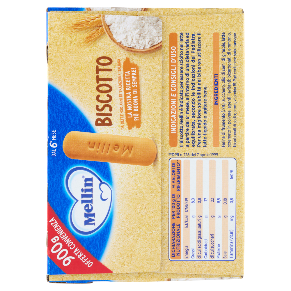 MELLIN Biscotto Classico, a partire dal 6° mese, Senza Olio di Palma, Formato Convenienza, 900g